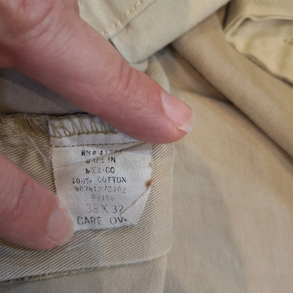 Vintage Polo Ralph Lauren Chino Pants Mens 35x29 Pleated Khaki Trousers Cotton
